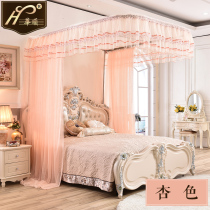 Palace mosquito net 1 5m bed 18 m bed double household Princess wind three door open encryption thickened bracket rail mosquito net