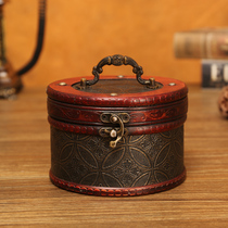Retro small wooden storage box high-end hand jewelry childrens jewelry box exquisite packaging box gift box wooden box