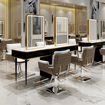  Barber shop mirror table Hair salon special net red hair mirror stainless steel floor-to-ceiling single and double-sided mirror table hair cutting mirror