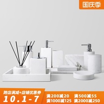 DecoTalk marble bathroom kit hand sanitizer bottle wash ornaments light luxury model room bathroom tray