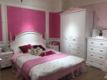 I love my family all solid wood noble princess bed dream princess series coral red almond white 15 meters