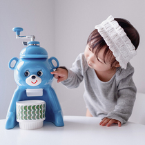 Japanese bear shaved ice machine Childrens household small Mianmao ice Old-fashioned net red cute manual hand-cranked ice crusher
