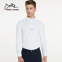Professional equestrian shirt adult riding T-shirt summer thin quick-drying competition long sleeve mens white horse racing riding suit