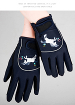  Equestrian equipment Childrens silicone wear-resistant riding gloves Female and male equestrian supplies Knight competition breathable beginner gloves