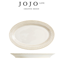 J0JO · wheat pattern · wheel · Japanese kiln retro tableware creative household rice bowl big soup bowl dish plate
