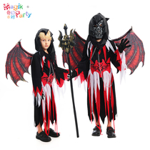 Halloween childrens show costumes Cosplay show clothes boys bat devil demon vampire death god