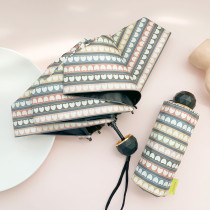 Korean version of ins Yafeng Stripe hipster Folding Umbrella Automatic Sunshine and Rain Dual-purpose Sunscreen parasol