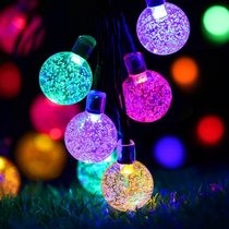 Solar lantern round ball light string outdoor Bubble Ball light flashing home Chinese New Year outdoor decorative light waterproof Spring Festival