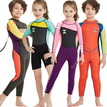 2 5MM children long sleeve diving suit boy girl CUHK child sunscreen snorkeling thickened warm one-piece swimsuit