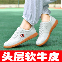 Chenjiagou Taiji shoes Womens leather soft beef tendons martial arts shoes mens summer breathable Tai Chi training shoes