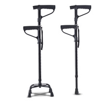 Elderly cane four-foot crutch hemiplegia stroke rehabilitation aids walker medical equipment Walking Aids Corner light
