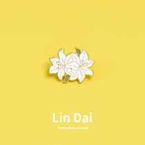 Plant Flower Lilies Lily Little Little Pulp Cute Japanese Metal Badge Bookbag Accessories for Men and Women