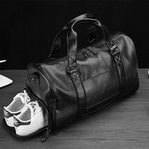Tide brand business luggage bag men bag Travel Bag Leather Portable large capacity dry and wet separation fitness shoulder shoulder bag