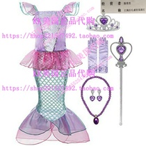 Padete Pink Little Girl Mermaid Princess Costume Sequins Par