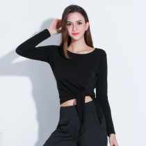 Dance yoga strap top split modern dance costume practice training top Latin dance dress dancing long sleeve
