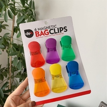 DK (6 one card)Foreign trade multi-function color magnet refrigerator sticker message clip Snack food bag sealing clip