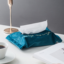 ins Nordic velvet fabric tissue set living room bedroom pumping paper bag simple home decoration car storage bag box