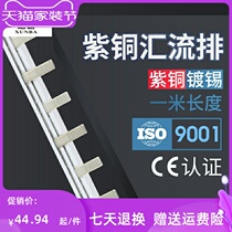 Electrical bus bar 2p 100A national standard red copper open connection copper bar wire dressing bar dressing master factory