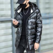 Cang Shi one tree co-name 2021 New down jacket mens Tide brand ins winter long hooded coat Han plus thick w