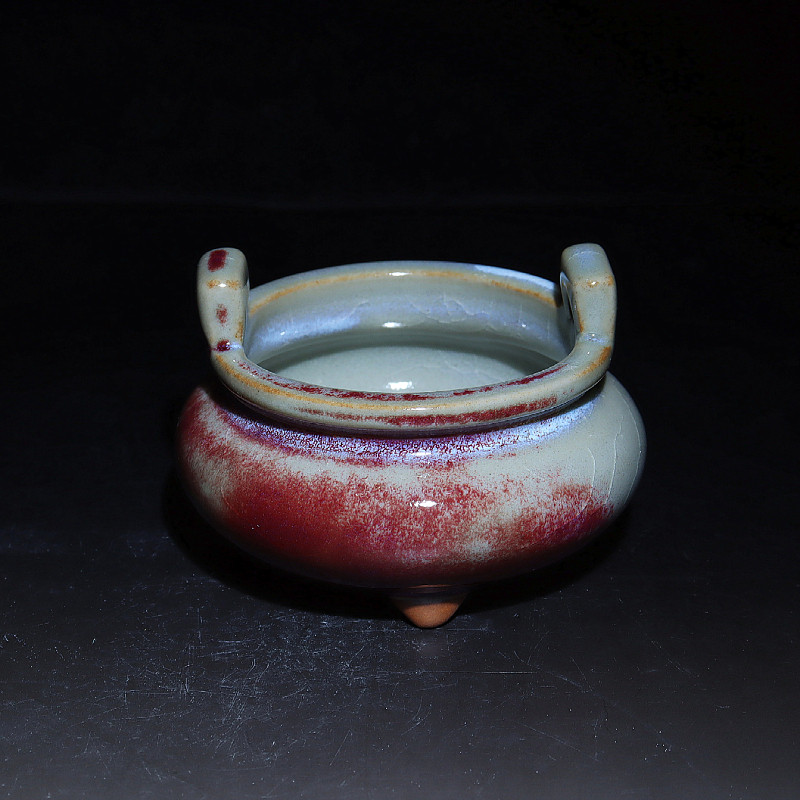 中国美術 紫斑釉 龍蓋 香炉 高25cm(LC126) 中国美術 紫斑釉 龍蓋 香炉 高25cm(LC126)