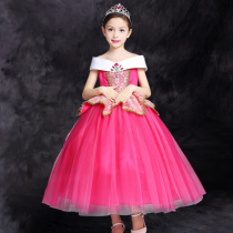 2021 summer new girl Elo princess dress sleeping beauty puffy dress dress childrens birthday dress costume