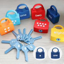 Montessori teaching aids Montessori 3 years old 6 baby 4 numbers 5 letter key lock pairing children unlock toy puzzle