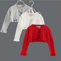2020 autumn baby girl shawl coat long sleeve with skirt foreign knit cardigan outside childrens top