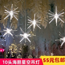 LED glowing sea urchandelier Lily and Valley Flowers Sea Star string lamp wedding stage starry sky ceiling decoration window arrangement