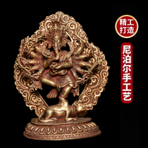 Like a chasiological Buddha statue Nepal handmade Tibetan Buddhism pure copper as an old home dedicated to Buddhist statues for the repair of the Buddha