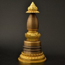 Tibetan Buddhist supplies Brass stupa Tantric Dharma Relic Stupa Kadang Tower Pure Copper Bodhi Tower 7 inches