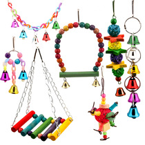 Explosive parrot set toy swing Bell suspension bridge swing bird supplies bird toy bird cage accessories