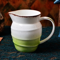 European ceramic sesame glaze large milk jar Hand painted color glaze large jar 1200 ml large milk pot slight flaw