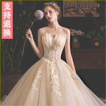 Main wedding dress 2021 new bride chest temperament Mori Super fairy pregnant woman belly dress