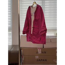 Rose red fashionable design windbreaker jacket female Korean version loose summer thin sports hooded jacket sun protection clothing