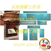 Lotus sofa carved figure sandalwood carving Lotus Pine crane sofa sculpture egret sofa sculpture egret sofa sculpture
