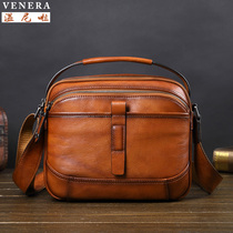 Multifunctional shoulder bag cowhide mens bag fashion casual shoulder bag Korean trend Hand bag small backpack large capacity