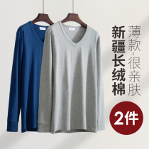 Autumn clothes mens underwear blouses slim fit warm and tight for undershirt autumn and winter internal wear lining pure cotton single piece close-fitting close-fitting