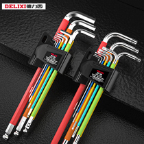 Delixi Color Allen Wrench Tool Set Longhexagon Key Multi-function Universal Six-way Screwdriver