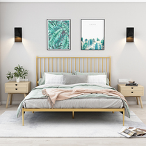 Iron double 1 5 m ins Net red thick simple modern light luxury 1 8m iron frame single bedroom Nordic bed