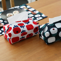 Japanese apple blossom paper bag tissue cover car tissue bag household cotton linen fabric tea table tissue box tissue towel pump