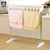 Towel rack Floor-standing non-perforated small toilet stainless steel rack bath towel rack bathroom hanging towel bar