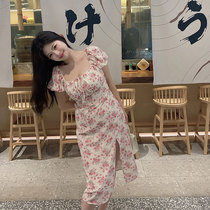 Zhou Baizi FORYOU2022 early spring new micro-fat girl girl with slim waist and gentle pink crushed flowers with dress and dress