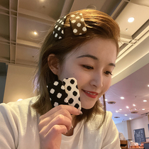 Polka dot cute hairpin female bb clip Korean side broken hair bangs clip ins headdress net red back head hair card