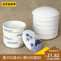 Five-layer ceramic pigment dish palette with cover Blue and white porcelain Chinese painting pigment disc palette Ink Dish Ink Pool