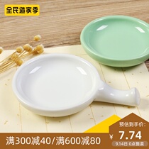Easy to clean white porcelain ink plate material plate 4 inch ceramic small inkstone multi-function pen palette ink pool