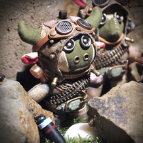 Steam Elf Original Marines Little Meng Niu Military Camouflage Chain Edition Keychain Creative Pendant