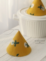 Cute exquisite embroidery fabric pot hat kitchen casserole anti-hot cotton insulation mat heat-resistant gloves Triangle pot grab