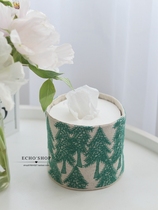 Echo hand-made embroidery cotton and linen cloth art roll paper tube life home room simple personality tissue set