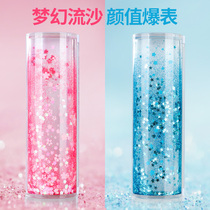 Shaking sound stream sand Net red stationery box Primary School students multi-functional cylinder cylindrical constellation cherry blossom pen box boys and girls cute pencil bag password creative ins tide girl large capacity pencil box