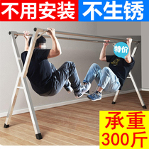 Stainless steel clothes rack Floor folding indoor and outdoor household balcony telescopic thickened thickened double rod type cool drying rack